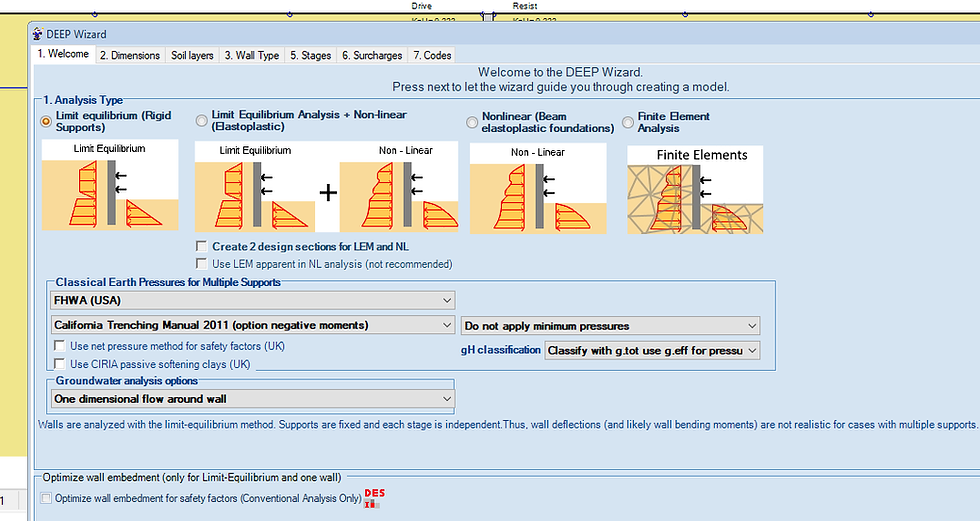 DeepEX Wizard – Welcome tab – Select analysis method