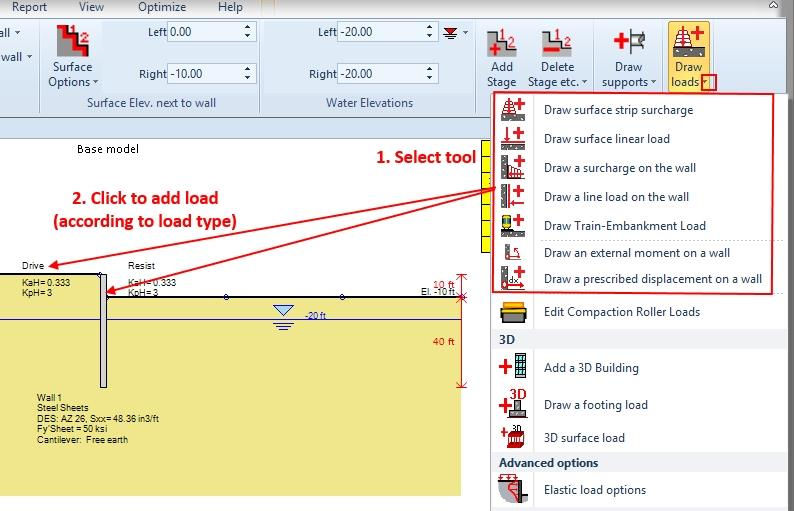 Draw loads tools in DeepEX