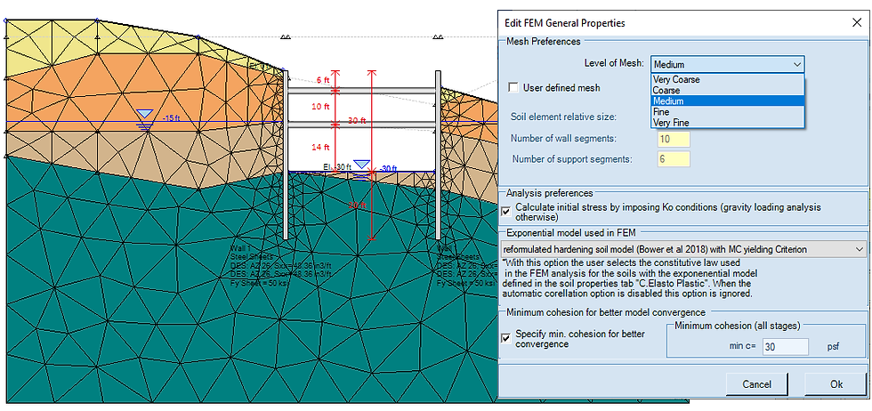FEM mesh density options in DeepEX