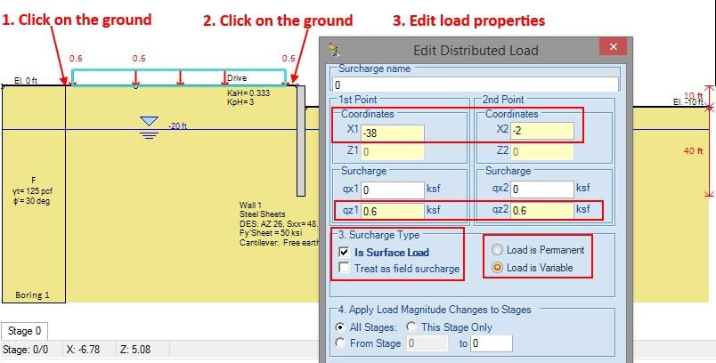Add and edit a surface strip surcharge