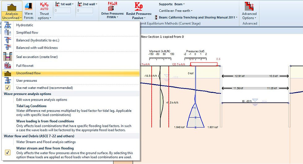 Unconfined flow option in DeepEX