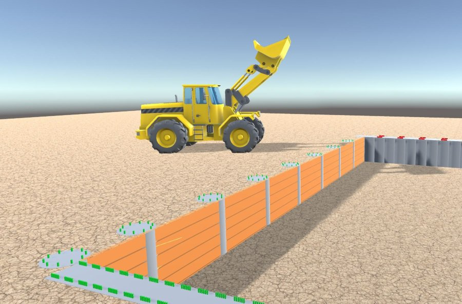 Soldier pile wall visualization in DeepEX and HoloDeepEX