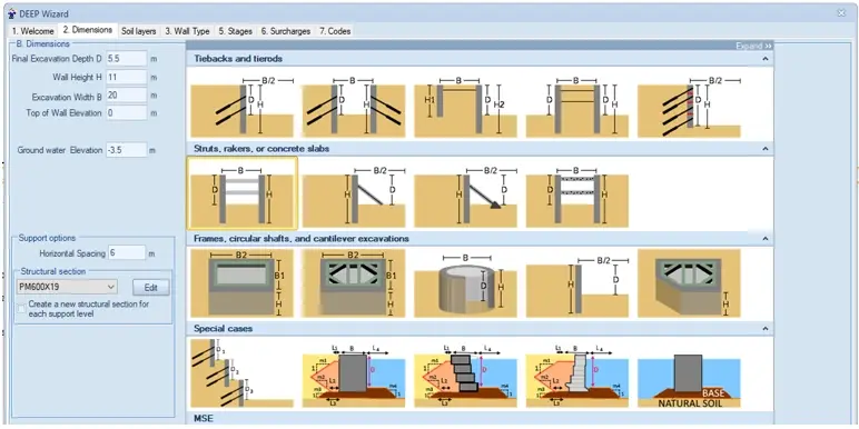 DeepEX Model Wizard – Project geometry and configuration