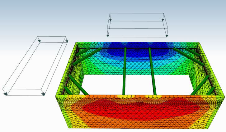 Rectangular braced excavation - 3D Finite Element Analysis in DeepEX