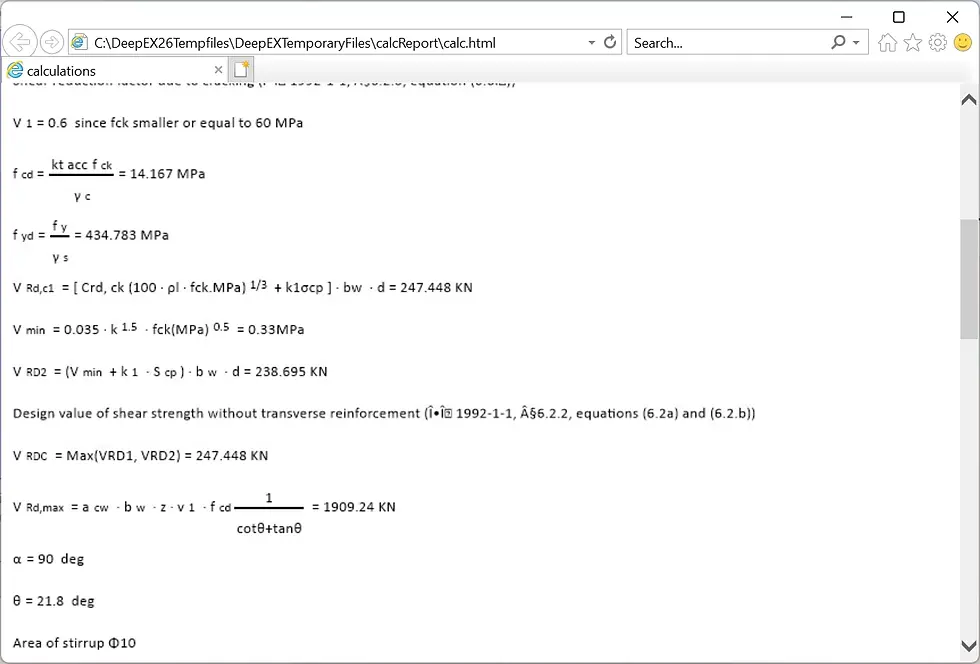 Sample wall structural checks in DeepEX – Eurocode 2